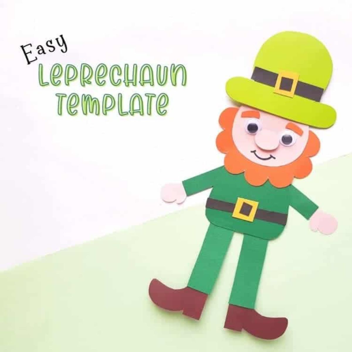 Free printable leprechaun template easy st patricks day paper craft