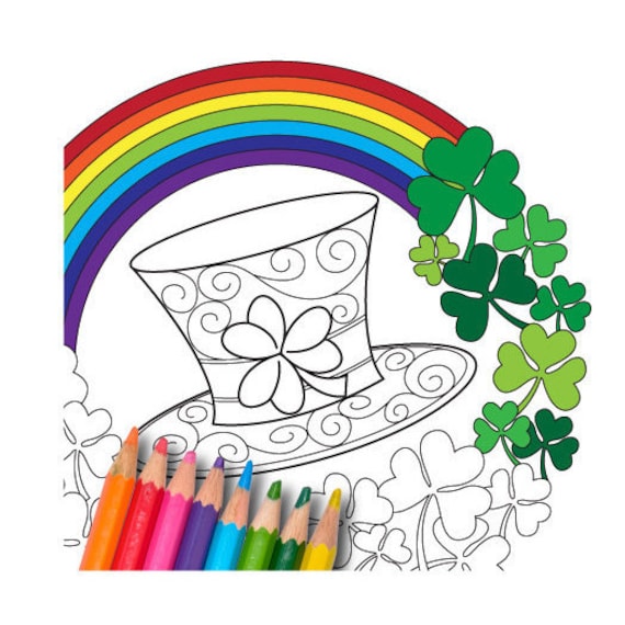 Stpatricks day coloring page st patricks day clipart relax mandala design coloring instant download