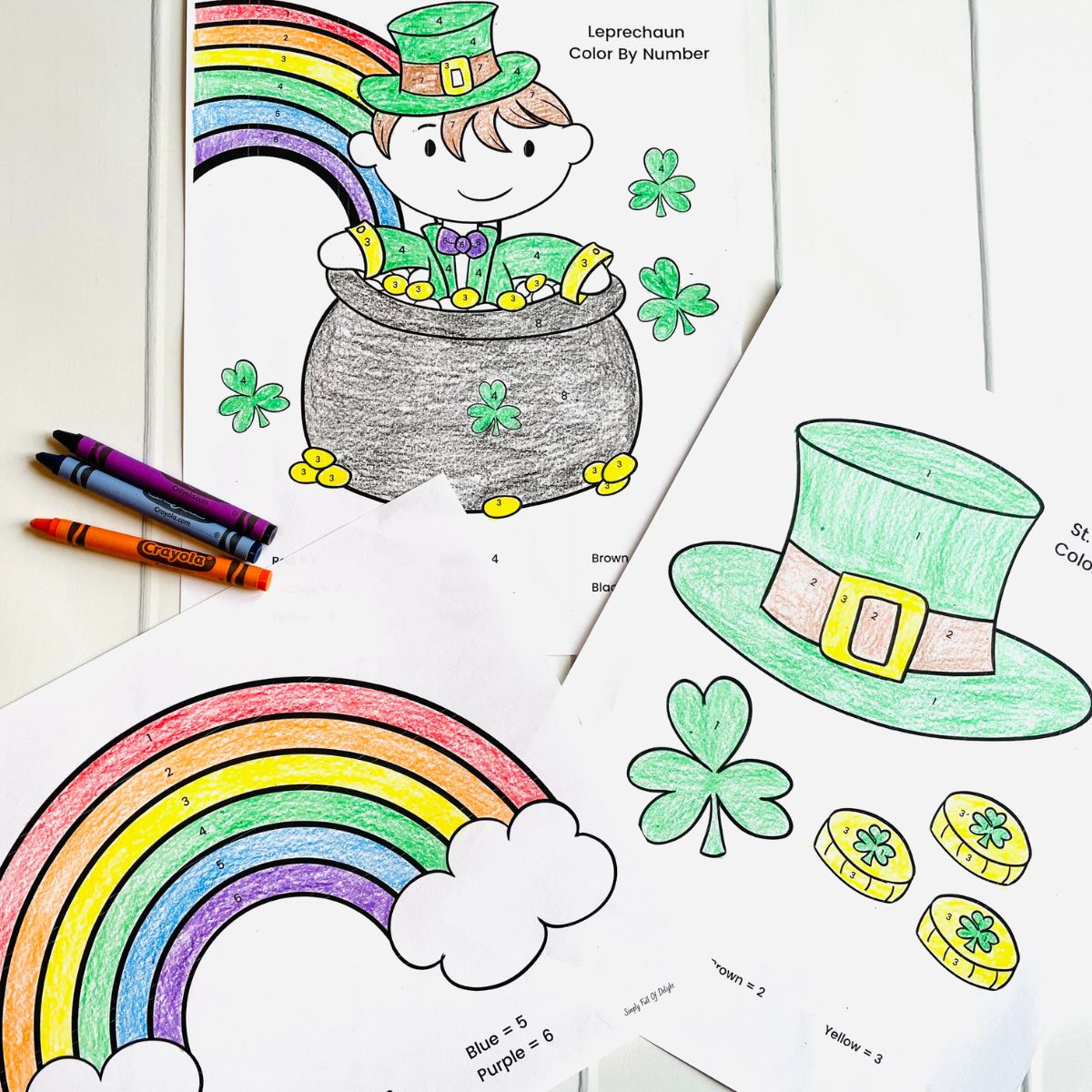 St patricks day color by number worksheets free