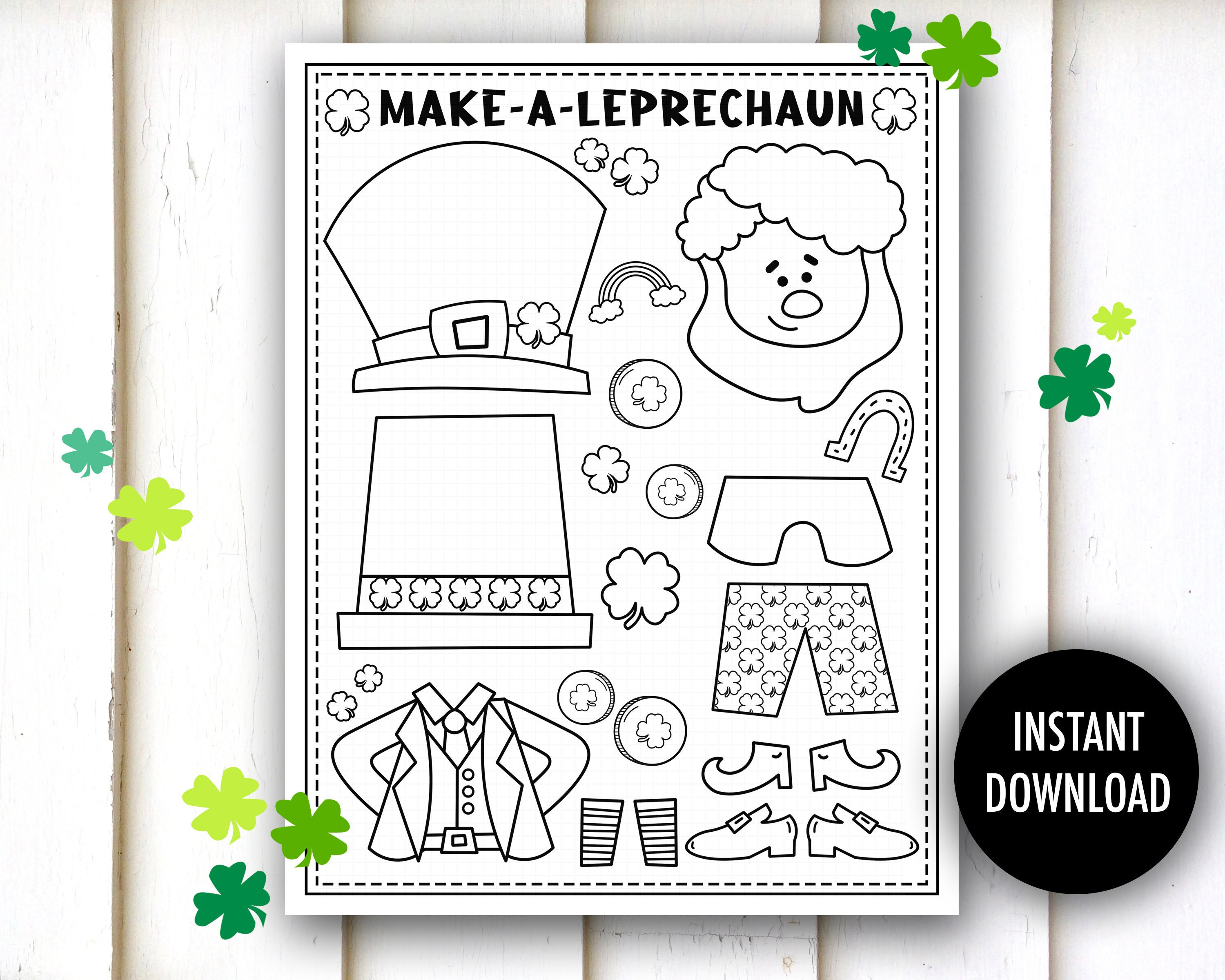 St patricks cut and paste printable st patricks crafts leprechaun craft kids st patricks day cut and color leprechaun preschool download now