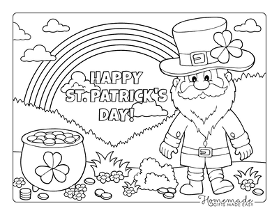 Free st patricks day coloring pages for kids adults