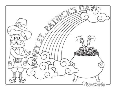 Free st patricks day coloring pages for kids adults