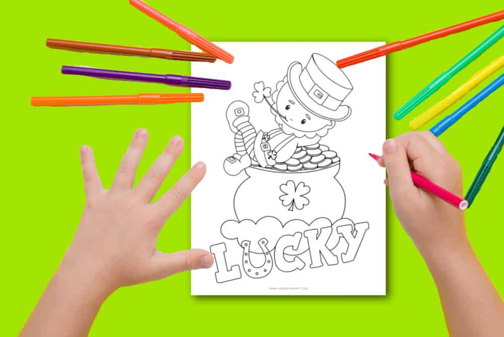 Printable leprechaun coloring page