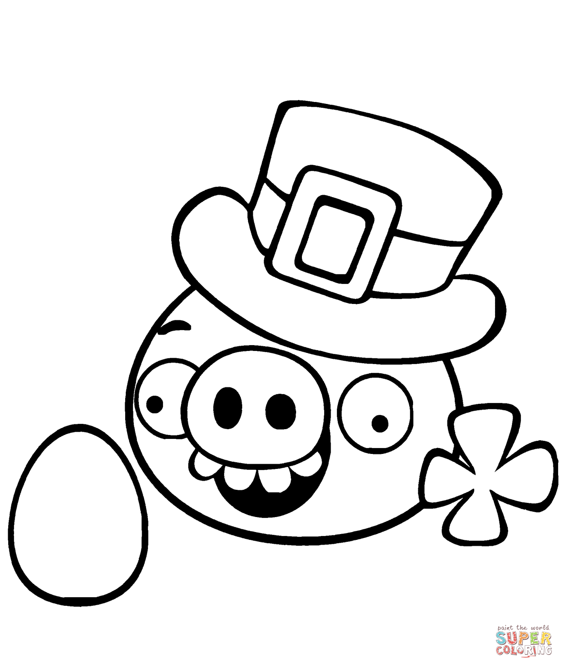 Minion pig dressed as a leprechaun coloring page free printable coloring pages