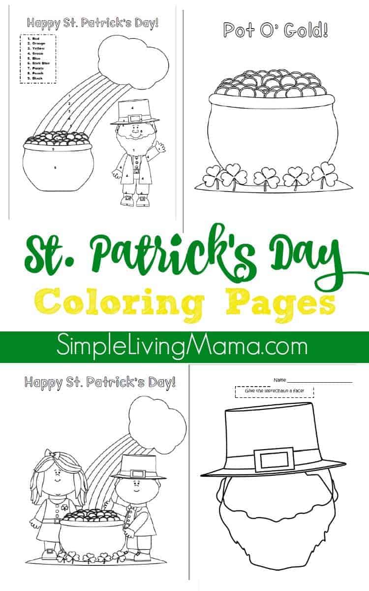 St patricks day color by number pages and coloring pages