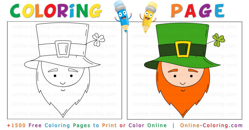 Funny st patricks day leprechaun free online coloring page