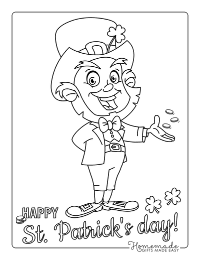 Free st patricks day coloring pages for kids adults