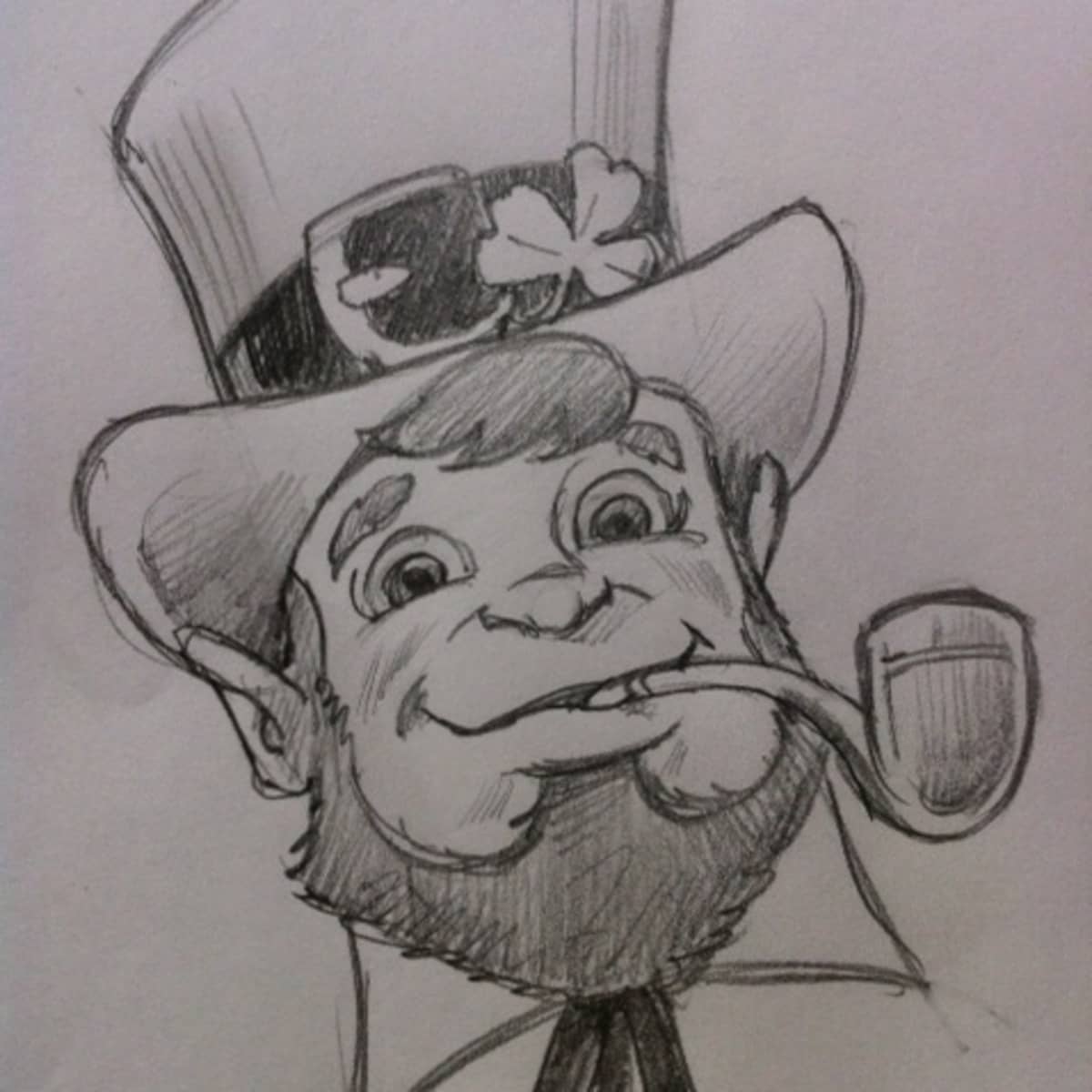 Drawing a leprechaun a step