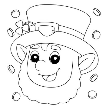 Premium vector st patricks day leprechaun coloring page for kids