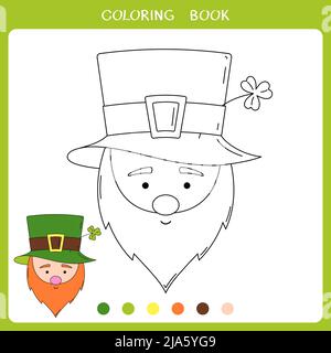 Coloring book leprechaun stock photo