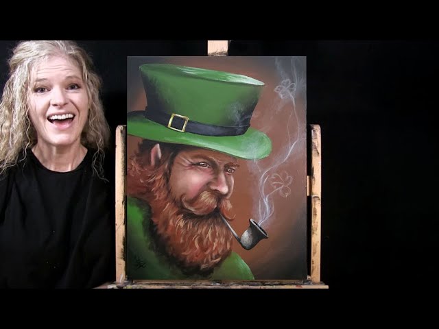 Learn how to draw and paint leprechaun with acrylic paint