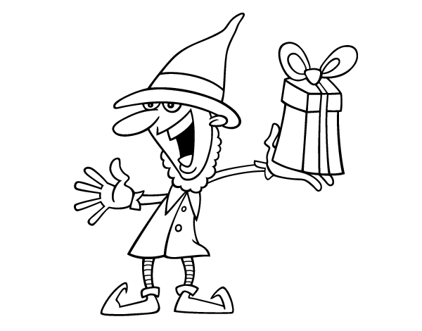 Christmas leprechaun coloring page