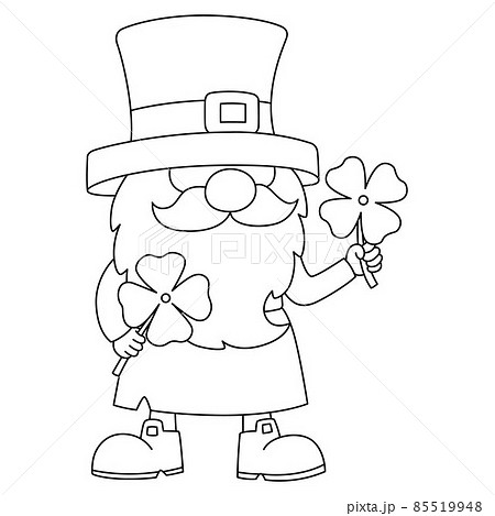 St patricks day gnome coloring page for kids