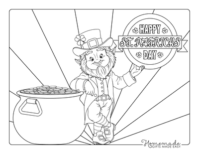 Free st patricks day coloring pages for kids adults