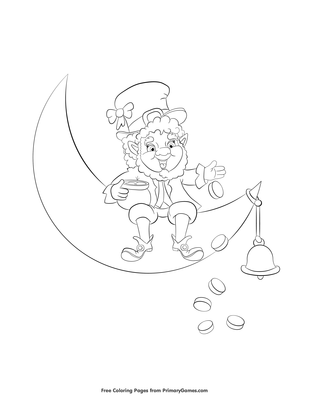 Leprechaun tossing gold coins coloring page â free printable pdf from