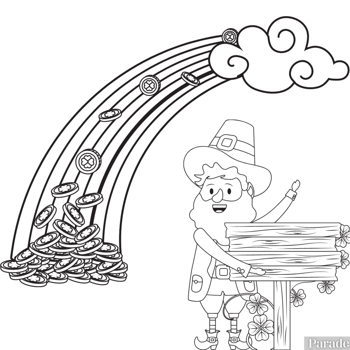 Free st patricks day printable shamrock coloring pages