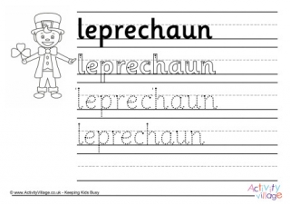 St patricks day handwriting worksheets