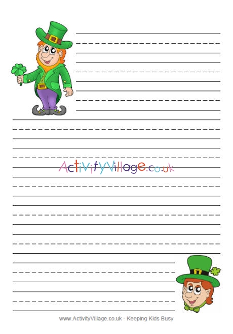 Leprechaun writing paper