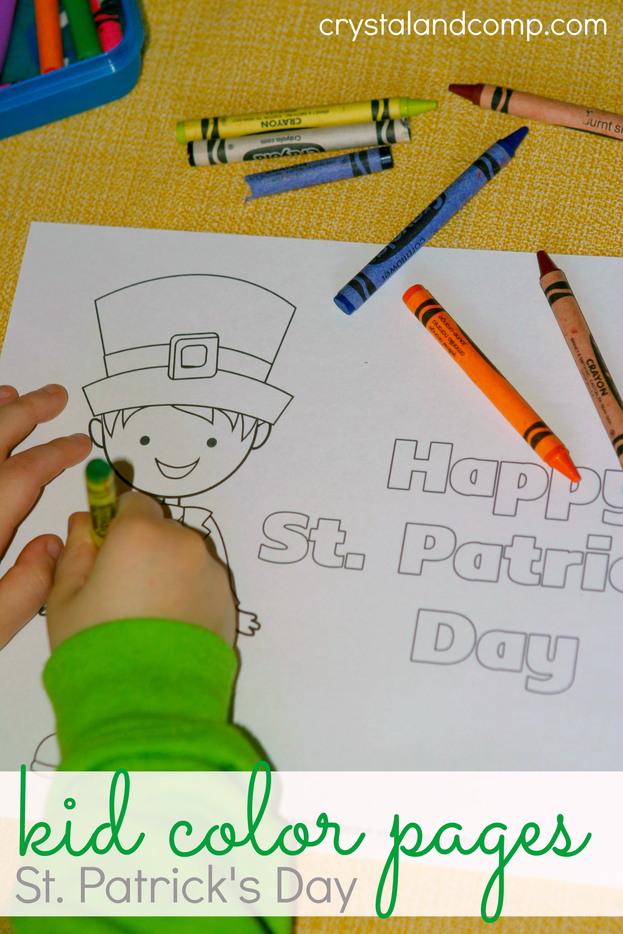 Kid color pages for st patricks day