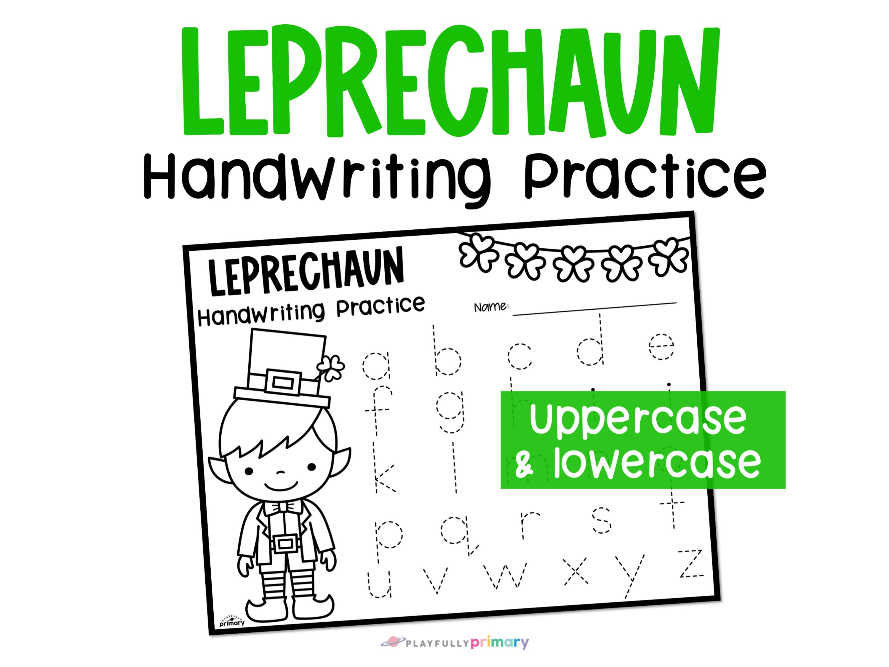 St patricks day leprechaun handwriting leprechaun coloring page letter formation practice st patricks day alphabet worksheets