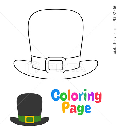 Coloring page with leprechaun hat for kids