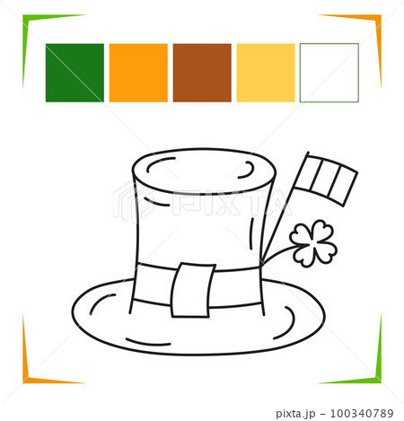 Leprechaun hat saint patrick coloring page