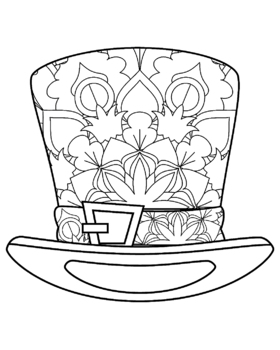 Saint patrick day leprechaun hat mandala coloring page for kids by coloringmode