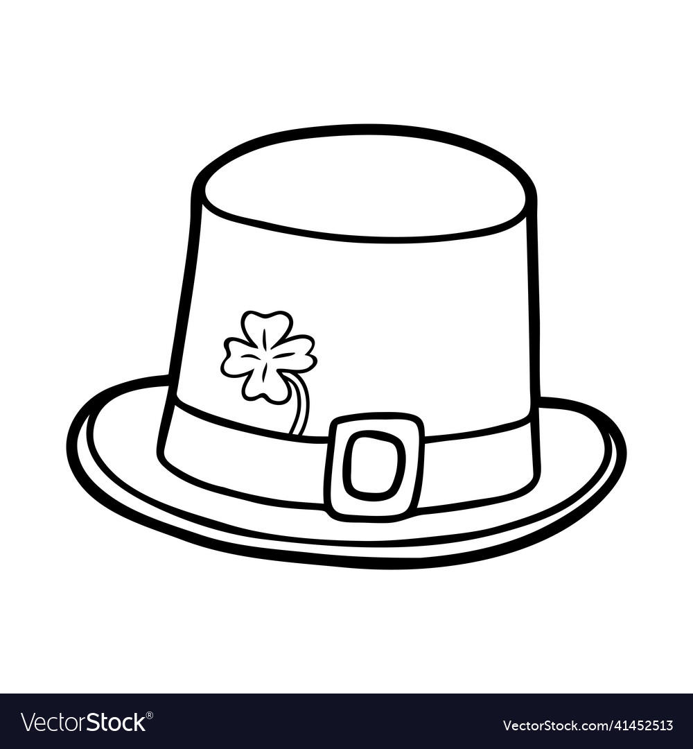 Coloring book cartoon headwear leprechaun hat vector image