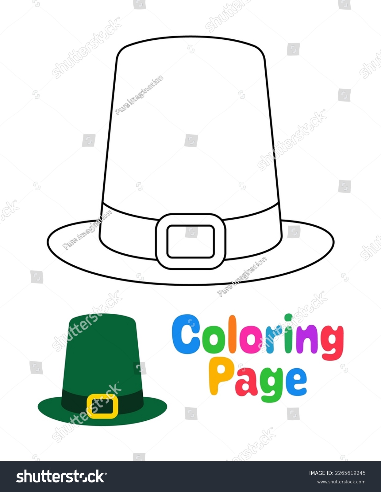 Coloring page leprechaun hat kids stock vector royalty free