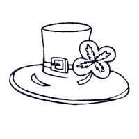 St patricks day leprechaun hat coloring pages