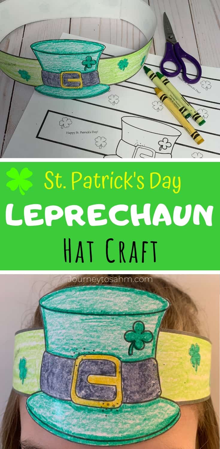 Simple st patricks day leprechaun hat coloring craft