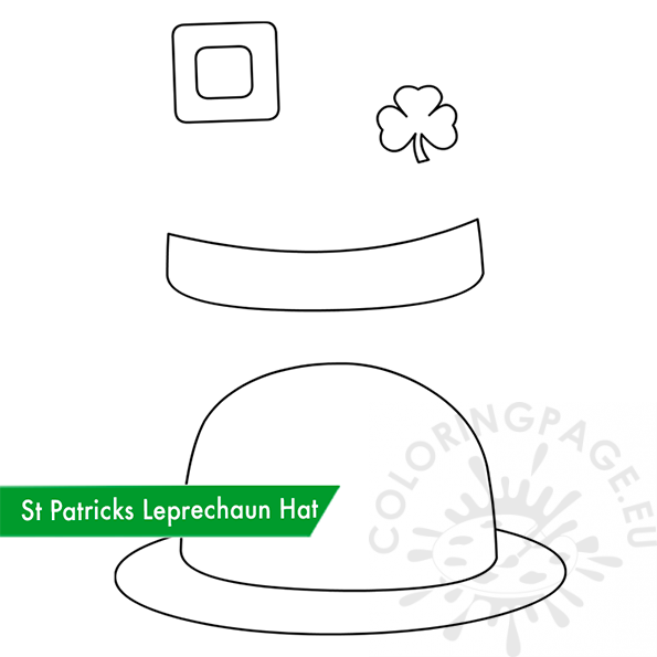 Leprechaun hat craft template coloring page