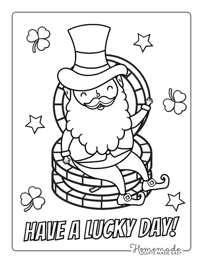 Free st patricks day coloring pages for kids adults