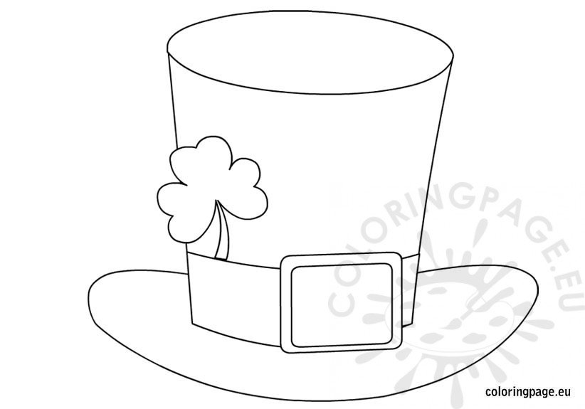 St patricks day hat coloring page