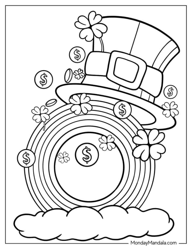 St patricks day coloring pages free pdf printables