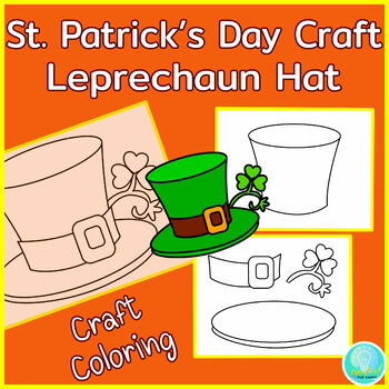 Leprechaun craft hat template st patricks day craftivity coloring page