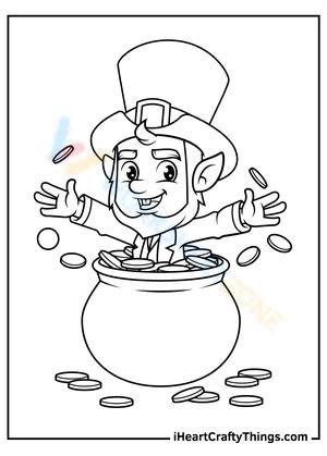 Free collection of leprechaun coloring pages for kids