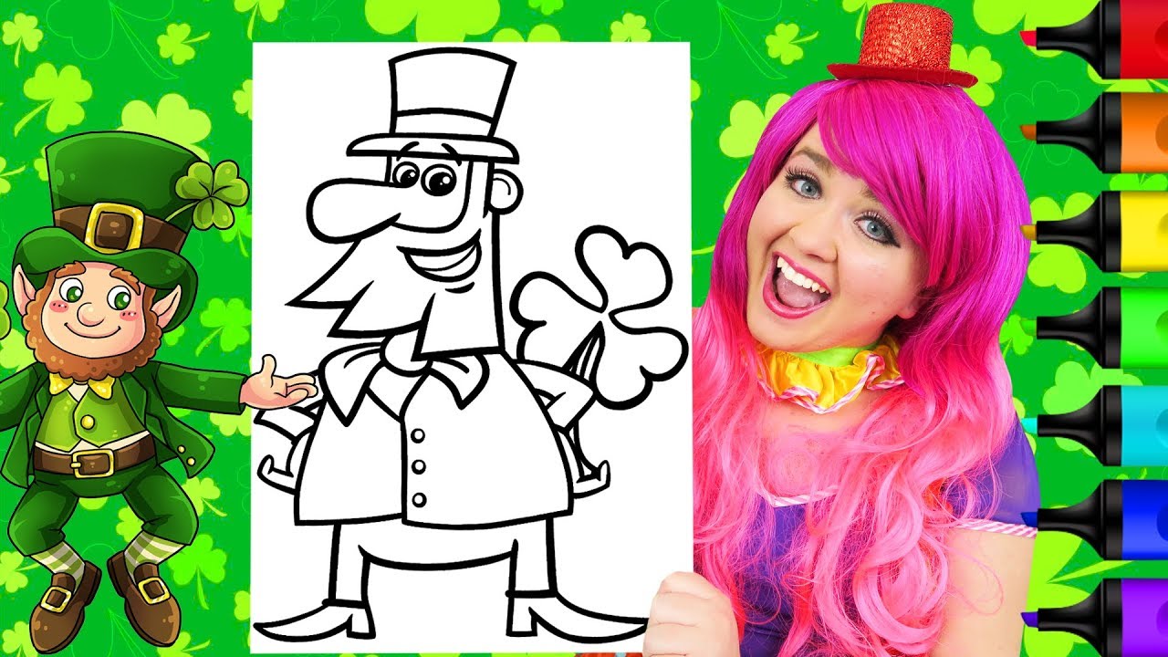 Coloring lucky leprechaun saint patricks day coloring page prismacolor markers kimmi the clown