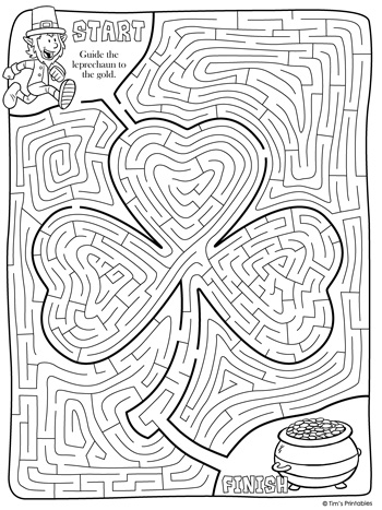 Shamrock maze â tims printables