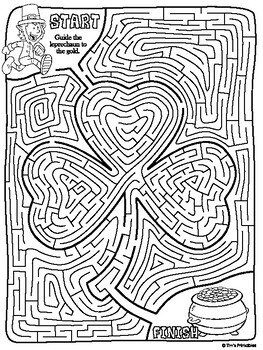 St patricks day shamrock maze pdf