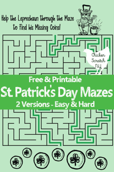 St patricks day printable mazes