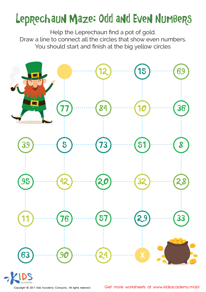 Leprechaun maze printable free st patricks day worksheet for kids