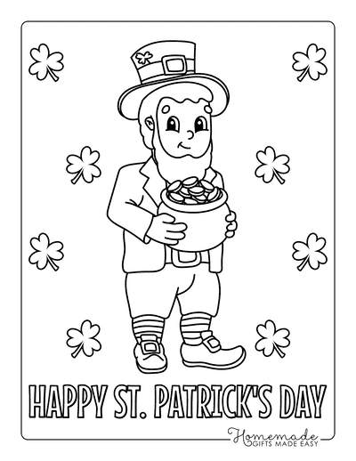 Free st patricks day coloring pages for kids adults