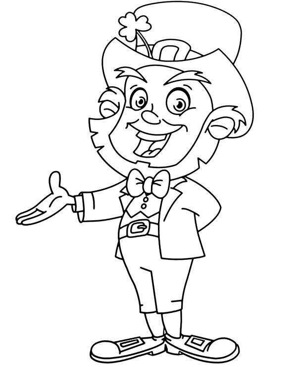 Printable leprechaun coloring page