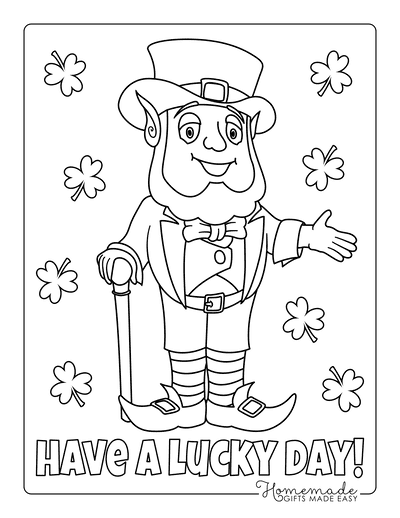 Free st patricks day coloring pages for kids adults