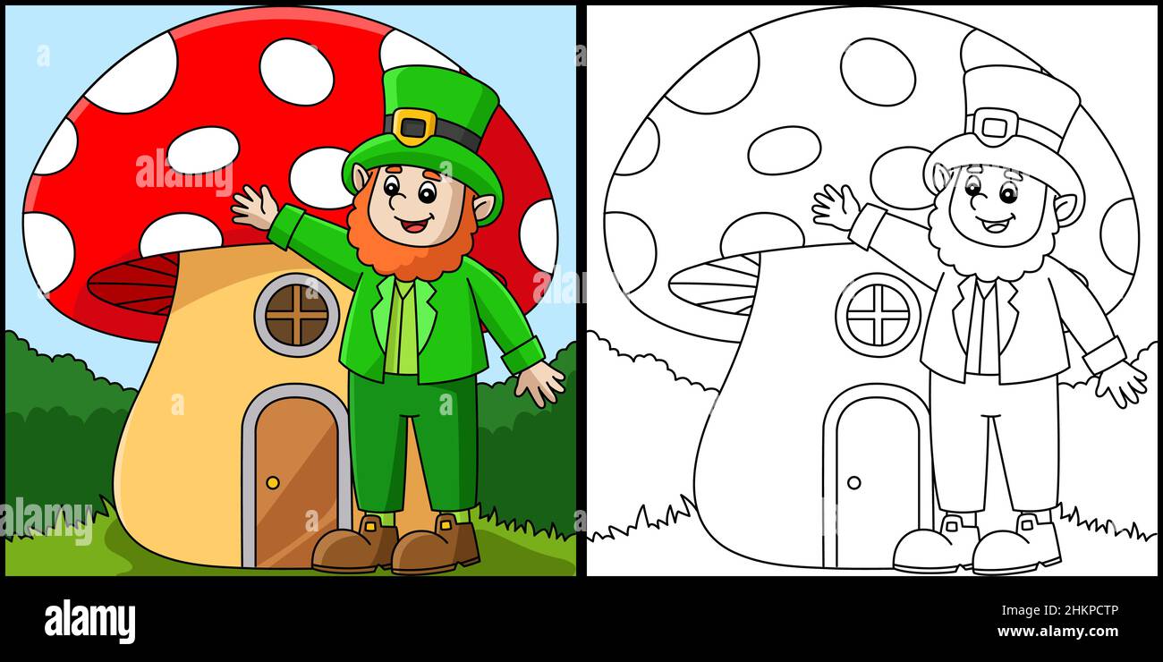 St patricks day mushroom coloring page vector stock vector image art