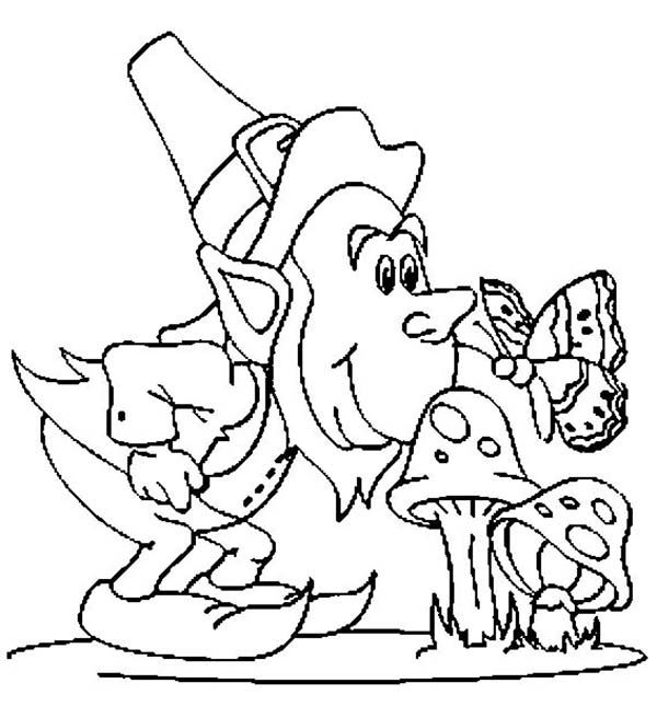 Leprechaun smell out the mushroom on st patricks day coloring page coloring pages st patrick st patricks day