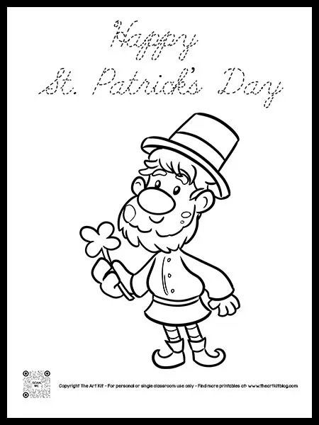 Cute happy st patricks day coloring page cursive font free printable â the art kit