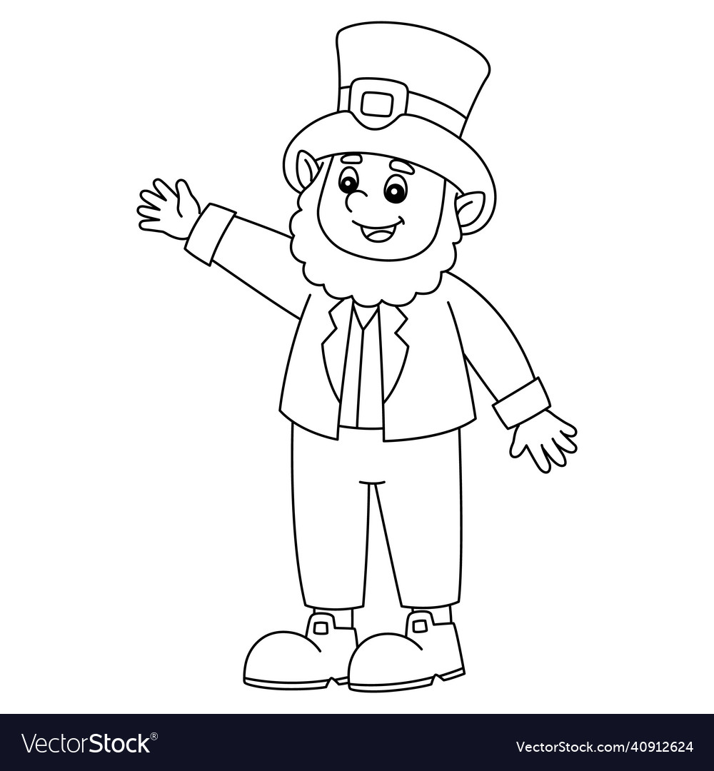 St patricks day mushroom coloring page for kids vector image