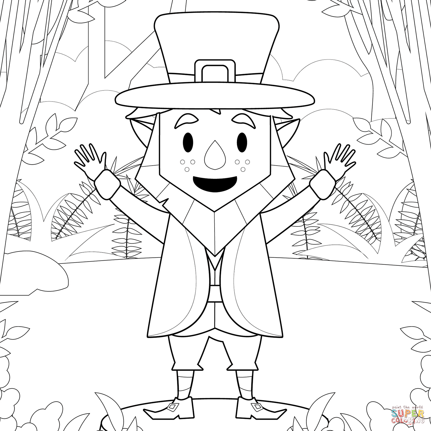 Leprechaun coloring page free printable coloring pages